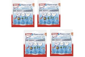 tesa Powerstrips DECO Haken SMALL - 5 Klebehaken für Deko an Glas und Spiegel - bis zu 200 g Haltekraft (4 Packungen)