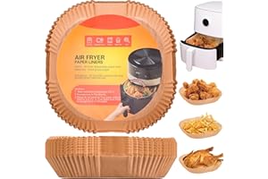 YESLUSY Backpapier für Heißluftfritteuse - 100 Stück Airfryer Backpapier - Einwegschalen für Sauberes Kochen - Passend für Die Meisten Marken - Gesundes und Umweltfreundliches Material(16CM)