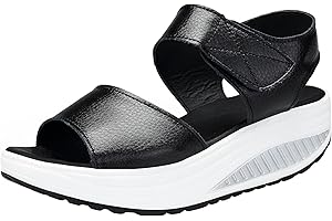 Mesing Sandali con Zeppa Donna Estivi Comode Pelle Platform Sandalo Eleganti Strappo Plateau Scarpe con Tacco Wedges per Camminare