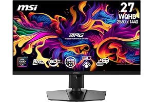 MSI MPG 271QR QD-OLED X50 27-tums spelskärm WQHD - Quantum Dot OLED 2560 x 1440, 500Hz / 0,03ms, DisplayHDR True Black 500, A