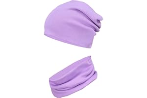 TupTam Kinder Mütze/Beanie und Schlauch Schal Set aus Jersey und Rippstoff