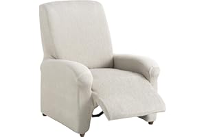 ‎TEXTIL-HOME Textil-home Stretchhusse für Relaxsessel Komplett TEIDE, 1 Sitzer - 70 a 100Cm. Farbe Elfenbein