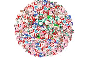 IHLOOTD Abalorios Navidad 100 Piezas Polimerica Clay Beads manualidades Navideñas Abalorios para Hacer Pulseras Accesorios de Bricolaje para Familiares, Amigos, Niños