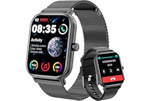 HAULVEAN Smartwatch con Chiamate Bluetooth,1,85'' Smartwatch per Uomo Donna,Orologio Sportivo Impermeabile IP67 con 110+ Modalità Sportive,Fitnesswatch con Contapassi Cardiofrequenzimetro SpO2 per Android iOS