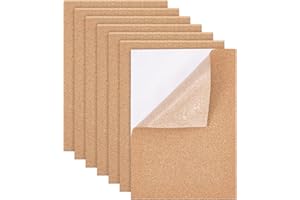 ‎BENECREAT BENECREAT 6Pcs A4 Selbstklebende Korkplatten 30x21cm Rechteck Untersetzer Kork Backing Sheets Für Die Wanddekoration, Party (3mm Dick)