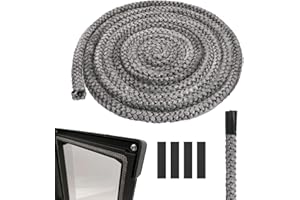 SUITEDGET 1Pcs Oven Sealing Cord 10 mm x 3 m Sealing Tape for Fireplace Fireproof Fibreglass Cord Seal for Fireplace with High Temperature Resistant Joint Cloth