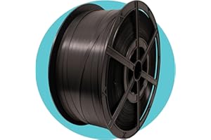 Triplast Polypropylene Hand Strapping Coil (12mm x 2000m, 145kg Break Strain) - Standard Black Strapping Roll with Plastic Reel for Palletising Light Loads & Bundling Parcels for Shipping (Pack of 1)