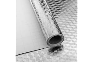 Niviy Autoadesivi Carta da Parati del Foglio di Alluminio Impermeabili stagnola dargento Adesivi Adesivo parete murali per Cucina Armadio armadietti e cassetti (40 cm x 2 m)