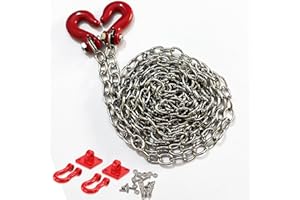 YijiaLink 1/10 RC Auto Deko Zubehör Metall Anhängerkette und Abschlepphaken Kompatibel mit 1/10 RC4WD D90 Axial SCX10 RC Rock Crawler