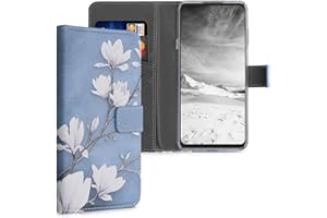 kwmobile Carcasa Compatible con Motorola Edge 20 Lite Funda - Funda con Tarjetero y Stand de Cuero sintético - Magnolias
