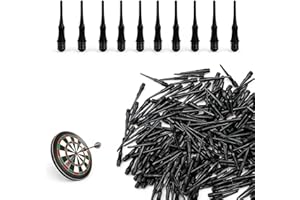 HERKINDNESS Pack of 200 Plastic Dart Tips, Black Soft Darts, 2BA Screws Dart Tips, Soft, Not Easy to Break and Bend, Soft Dart Tips for Dart Sports Enthusiasts