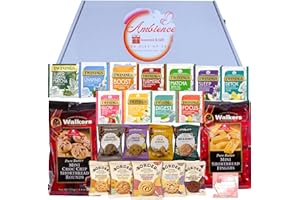 AMBIENCE PRODUCTS Twinings Superblends 22 Assortment Detox Fruit Herbal Tea Selection & Biscuits Gift Set Include Border & Walkers Shortbread With Greeting Cards. 33x Snack Hamper For Christmas,Birthday & More