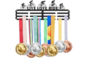 SUPERDANT Bicicletas Colgador de Medallas Live Love Ride Soporte de Medallas Montado En la Pared para 60+ Estante de Medallas Colgante Estante de Exhibición Premios