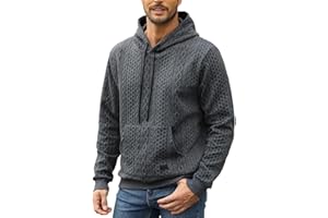 Zetieny Sudadera con Capucha para Hombres Manga Larga Suéter de Color Sólido Sudaderas Hoodie Otoño-Invierno