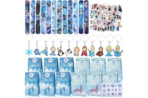 KEVRDRT Frozen Compleanno Bomboniere Bambini, Bomboniere per Feste di Frozen,Set Bomboniere Festa Compleanno Bambina, Braccialetti Regalo , Portachiavi , Adesivi,Sacchetti Regalo per Feste di Compleanno