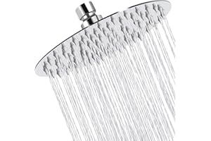 Hettecy 12 cali (30 cm) głowica prysznicowa ze stali nierdzewnej AISI304, deszczownica, dysze zapobiegające osadzaniu się kamienia, okrągła (12 cali)