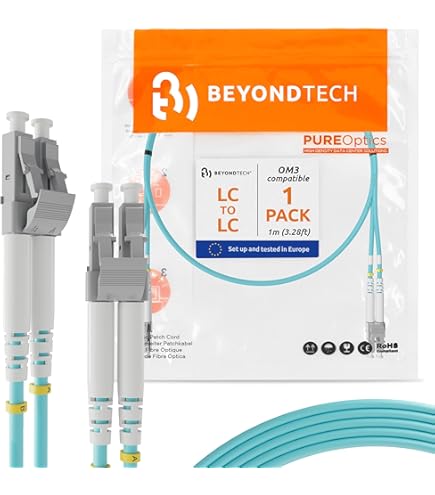 Cordon Fibre Optique LC/LC OS2 Monomode - 2 Mètres - Simplex - Pour Réseau 10 Gigabit - Gaine LSZH Jaune