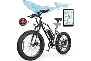 Vipdrive E-Bike Herren Damen, Elektrofahrrad mit 26 Zoll Fat Tire, 48V/624-720Wh Sam-Sung Akku, 5 PAS-Modus, Großes LCD-Display, 7-Gang-All-Terrain E-Mountainbike, Lange Reichweite bis zu 100KM