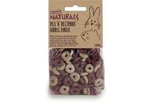 Rosewood Naturals Pea 'n' Beetroot Nibble Rings Treats for Rabbits, Guinea Pigs, Chinchillas, Degus, Hamsters, Gerbils, Mice,