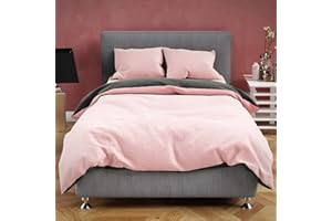 Leonado Vicenti Teddy Plüsch Bettwäsche 135x200 cm Warme Winter Uni Wende Bettbezug Cashmere Touch Anthrazit Rosa