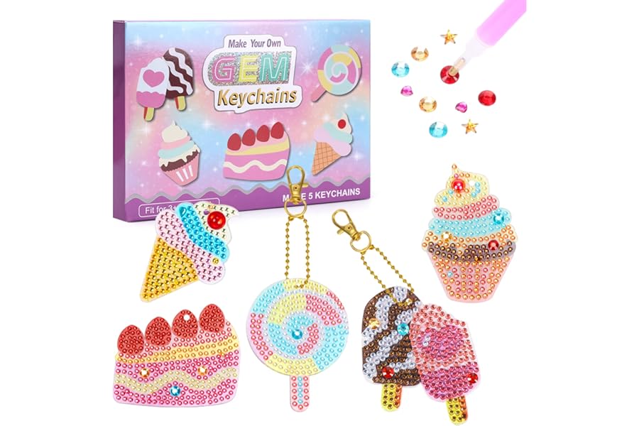 Fullove Gifts for 6 7 8 9 10 Year Old Girls- Toys for 7-12 Year Olds Girls Diamond Arts and Crafts Kits for Kids Birthday Presents Diamond Painting Mosaic Kits for Children Easter Gifts for Kids