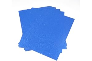 SIXSTORE Glitzerpapier, A4, 250 g/m², Glitzer-Karton, gemischte Farben, Glitzerkarton, A4, Glitzerkarton, Bastelkarte für Bastelarbeiten, Dekoration (blau), 10 Stück