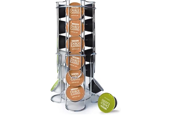 Porte pour les Capsules Dolce Gusto Support Distributeur Présentoir Pour 24 Pièces en chrome argenté