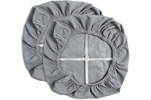 Yikko Fundas de asiento impermeables de alta densidad a cuadros jacquard ekedalen para comedor, bar, decoración de bodas, protector de cojín elástico y lavable (2, gris plateado)