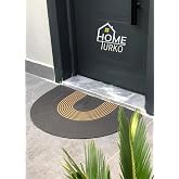 Natural Jute Semicircular Door Front Mat | Non-Slip Base | Natural Hand Woven | Stylish and Decorative D mat (Door Entrances, Bathroom