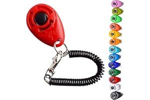 DogCatz Dog Puppy Teardrop Clicker Training, Train Your Pet Dogs and Cats in Obedience (Red)