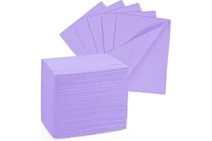 Annhua Dental Bibs 90 Pcs Waterproof Tattoo Bibs with 3 Ply, 13 x 18 Inches Disposable Nail Mats for Tattoo Supplies| Nail Salon| Dental Clinic| Patient Feeding - Purple