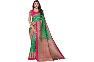 TreegoArt Fashion Damen-Saree aus Kunstseide mit Blumenmuster und ungesticktem Blusenteil