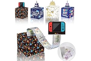LIPENS Birthday Money Box Cash Gift Pull Surprise Money Gift Box with Pull out Card and 30Pcs Transparent Bags, Money Presentation Box for Cash Gifts Birthday, Money Gift Box for Cash Gifts (game)