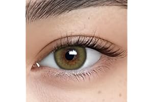 Elizzm Olive Grove (Vert olive) - Lentilles couleur discrètes d'aspect naturel et sans correction - Lentilles de couleur de 1 mois