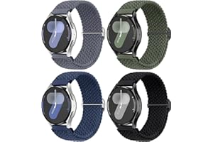 Joehwerr 4 Pack Braided Straps Compatible with Samsung Galaxy Watch 7 6 5 4 FE Strap, 40mm 44mm 45mm/Watch 6 4 Classic 4 42mm 46mm 43mm 47mm/Active 2, 20mm Stretchy Elastic Sport Band for Women Men