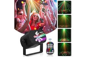 Discolicht Partylicht, U`King AKKU Mini Party Deko licht LED Bühnenlicht RGB UV mit 2M USB-Stromkabel, Musikgesteuert Stroboskop mit Fernbedienung für Familientreffen,Geburtstagsparty,Weihnachtsfeier