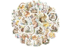 Mrltau 100 Pcs Stickers Easter, Easter Egg Stickers, Rabbit Stickers, Egg Easter Sticker Decoration, Bunny Stickers, for Kids and Adults