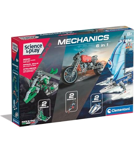 Clementoni Science & Play Roadster E Dragster Kit – Build 2 Electric Cars, 130+ Parts, For Ages 8+, Made In Italy