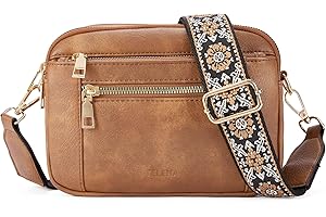 Telena Damska torba na ramię, crossbody, ze skóry PU, mała torba na ramię dla kobiet, z 2 kieszeniami na ramię ze zdejmowanym paskiem