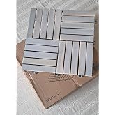 Akasya Ahşap Yer Karosu, ORGANİK BEYAZ 30x30 cm, 10'lu Paket, 0.9 m&sup2; Yer Kaplama