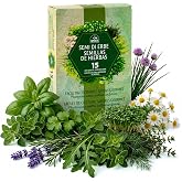 Nojus Herbal Seeds 15 Varieties - Herb Seeds - Kitchen Seeds - Set of Aromatic Plants for Orchard and Garden