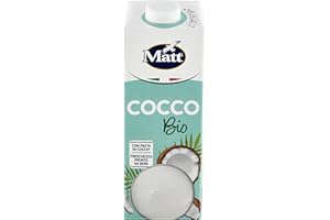 Matt, Cocco Bio, Bevanda Vegetale Senza Lattosio e Senza Zuccheri Aggiunti, Bevanda Fresca e Dissetante a Basso Contenuto di Sale, Gusto Delicato e Dolce, Alimentazione Sana, Confezione da 1L