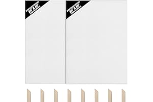 Kurtzy Blank Canvas (Pack of 2) - 90 x 120 cm - Extra Large Pre-Stretched Canvas with Wooden Wedges - Suitable for Acrylic and Oil Painting, Also for Sketching and Drawing