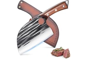 Golden Bird mannaia da cucina giapponese coltelli da carne coltelli macellaio professionali forgiato con fodero Coltello da cuoco per tagliare per casa, cucina all'aperto, campeggio