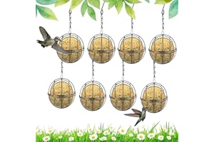 GILLTERWAY Meisenknödel-Futterspender, 8 Stück Meisenknödelhalter, Meisenknödelhalter Zum Aufhängen, Vogelfutterspender Durchmesser 7cm für Wildvögel Garten, Spatzen, Rotkehlchen