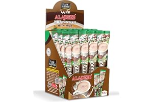ALADEEB Varm Choklad med Mjölk, Snabbmix Pulver, 20g per Portion, 24 Engångsportioner