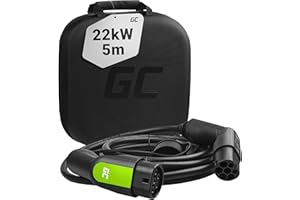 Green Cell GC Type 2 Charging Cable for EV Electric Cars PHEV | 22kW | 32A | 5 Meter | Type 2 to Type 2 | 3-Phase | Compatible with Model 3/S/X/Y, i3, ID.3, ID.4, IONIQ 5, E-Tron, EV6, 500e, EQC, ZOE