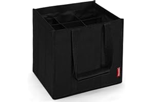 Eurhomewit Borsa Porta Portabottiglie per 9 Bottiglie, Portabottiglie Acqua Borsa Trasporto per Bottiglie Vetro 1,5 litri, Porta Bottiglie di Vino Riutilizzabile - Nero
