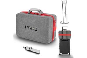 ASNOMY Bolsa Funda de Transporte para PS5, Bolsa de Viaje Protectora Mejorada para PS5 Disc/Digital Edition, Estuche para PS5 Consola,Mando,Accesorios