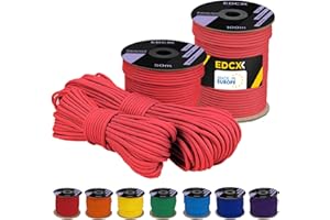 EdcX 4 mm Polyester Paracord 550 (15, 30 et 50 m) – 4 mm Type III, Corde de Parachute résistante à la déchirure pour la Survie 100% Polyester avec 7 Fils | Couleurs Unies